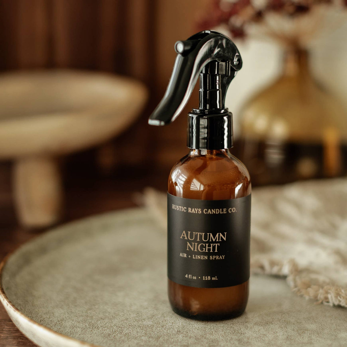 Autumn Night Fall Room Spray - 4 oz Amber Glass Bottle