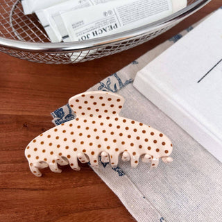 Glossy Polka Dot Pattern Hair Claw Clip
