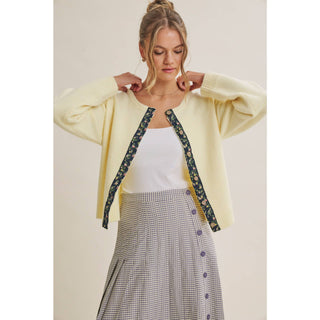 Cottage Cardigan Gingham Accent Cardigan