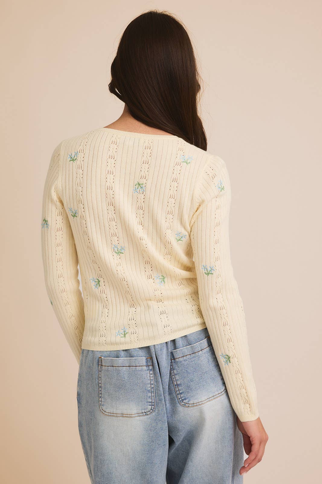 Ava Pointelle Floral Top