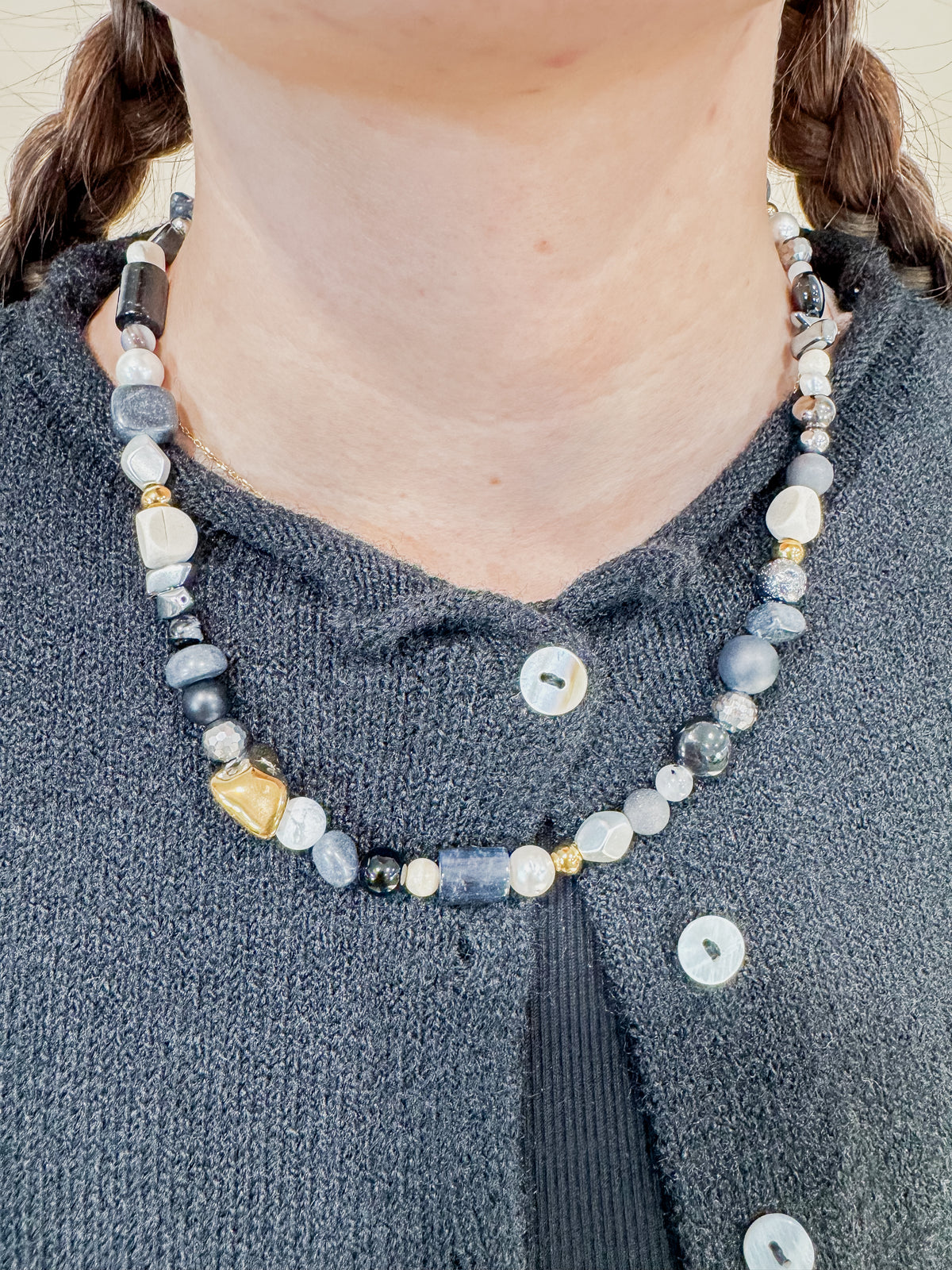 Stevie Neutral Beaded Necklace