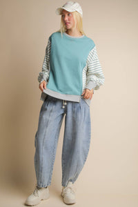 Vicki Oversized Striped Casual Knit Top