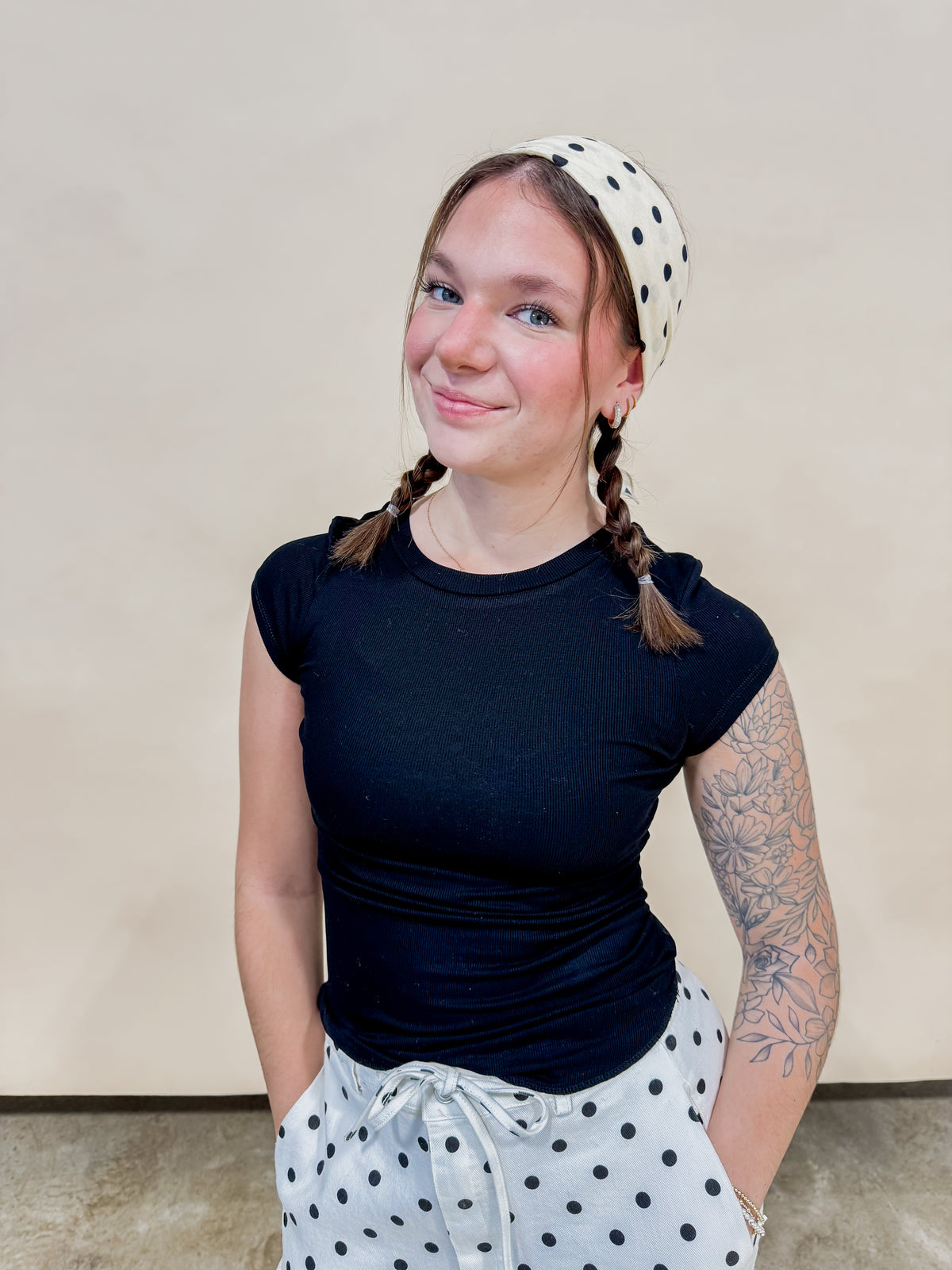 Serena Ribbed Cap Sleeve Top - Black