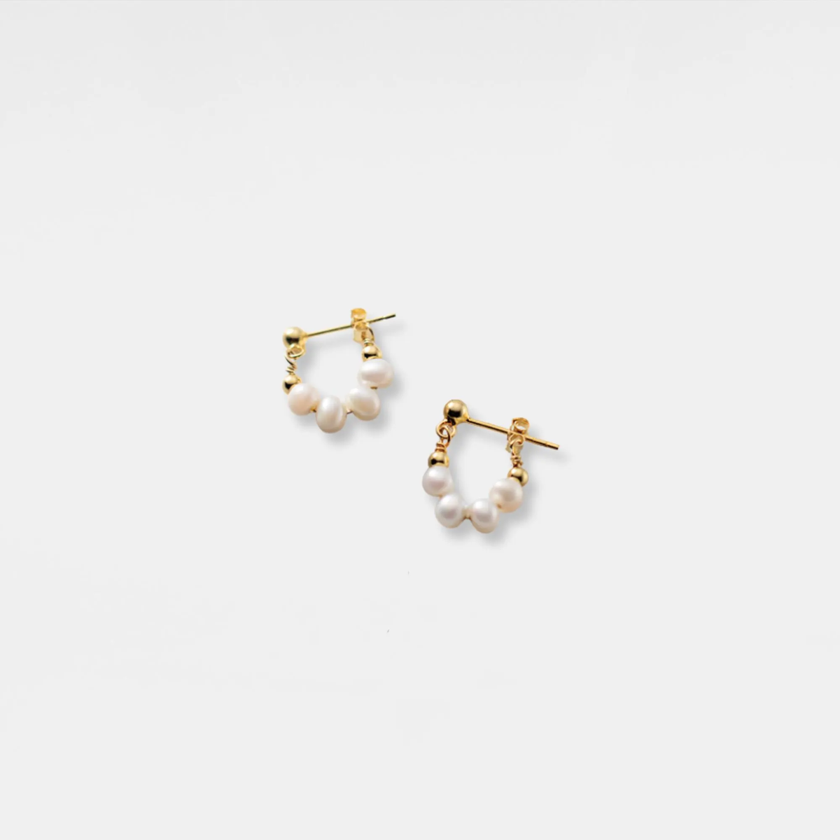 Dainty PearHoop Earrings in 925 Sterling Silver