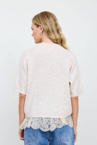 Claire Short Sleeve Sweater - Cream