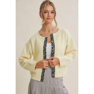 Cottage Cardigan Gingham Accent Cardigan