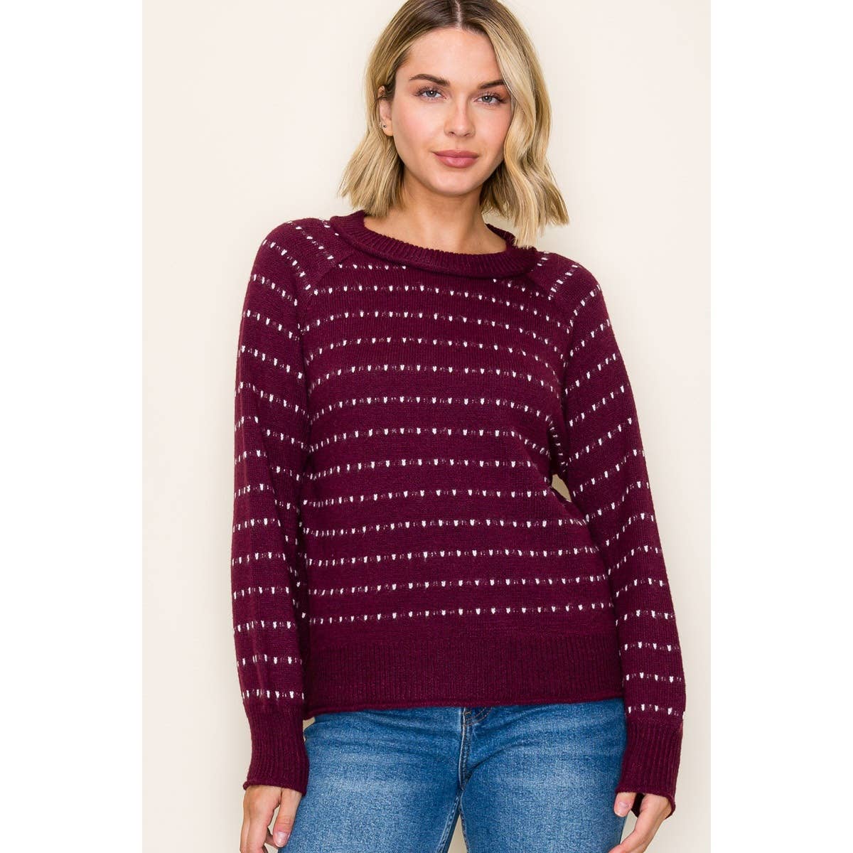 Donna Dotted Striped Sweater