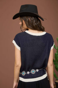 Hannah Horseshoe Knit Top