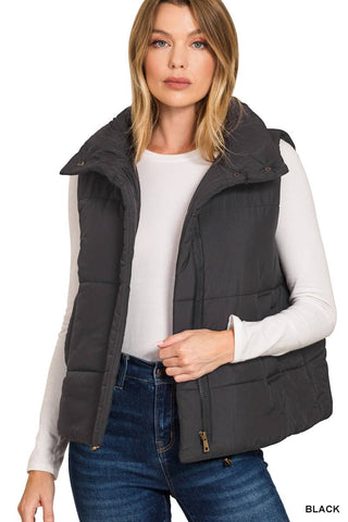 Veronica High Neck Puffer Vest