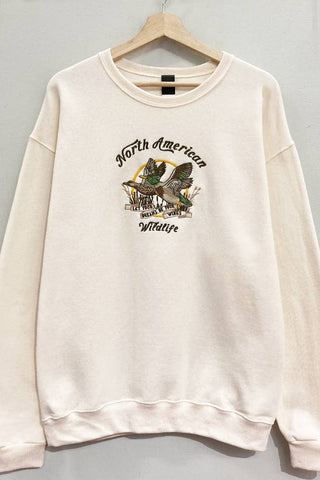 North American Wildlife Embroidered Duck Sweatshirt