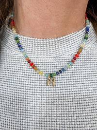 Vibrant Beaded Necklaces with Gold Initial Charms