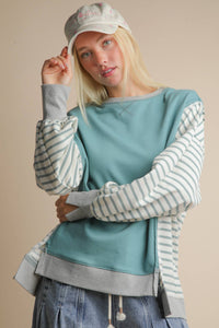 Vicki Oversized Striped Casual Knit Top