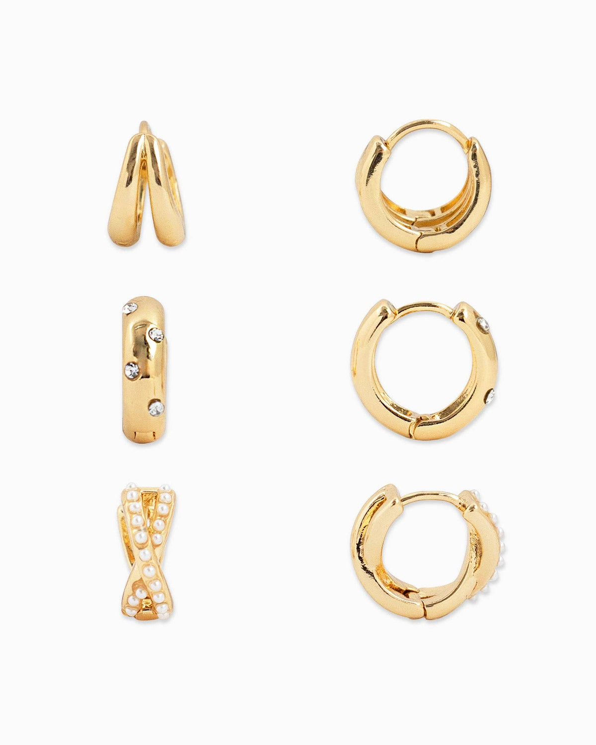 Huggie Hoop Variety Earring Set of 3