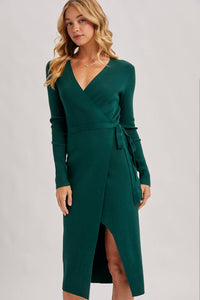 Annie Ribbed Knit Wrap Dress