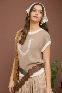 Hannah Horseshoe Knit Top