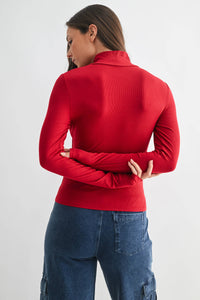 Micro Ribbed Long Sleeve Turtleneck