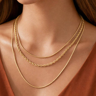 18K Gold Plated Waterproof Stainless Steel Chain Necklace