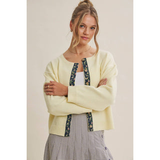 Cottage Cardigan Gingham Accent Cardigan
