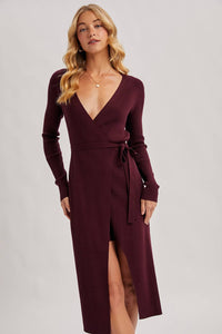 Annie Ribbed Knit Wrap Dress