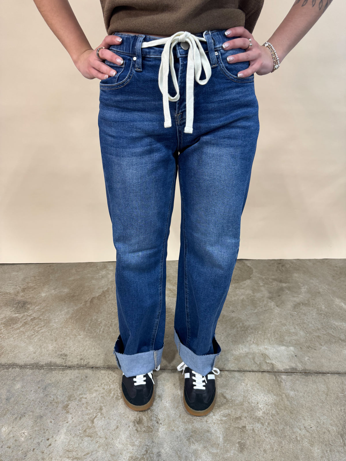 Risen Relaxed Jeans with Drawstring