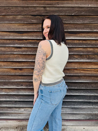 Pearl Elegance Knit Tank Cardigan