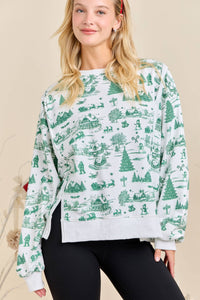 Holiday Toile Print Sweatshirt