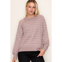 Donna Dotted Striped Sweater