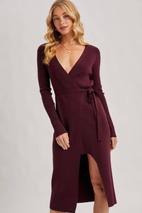 Annie Ribbed Knit Wrap Dress