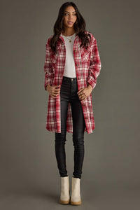 Red & White Plaid Long Shacket