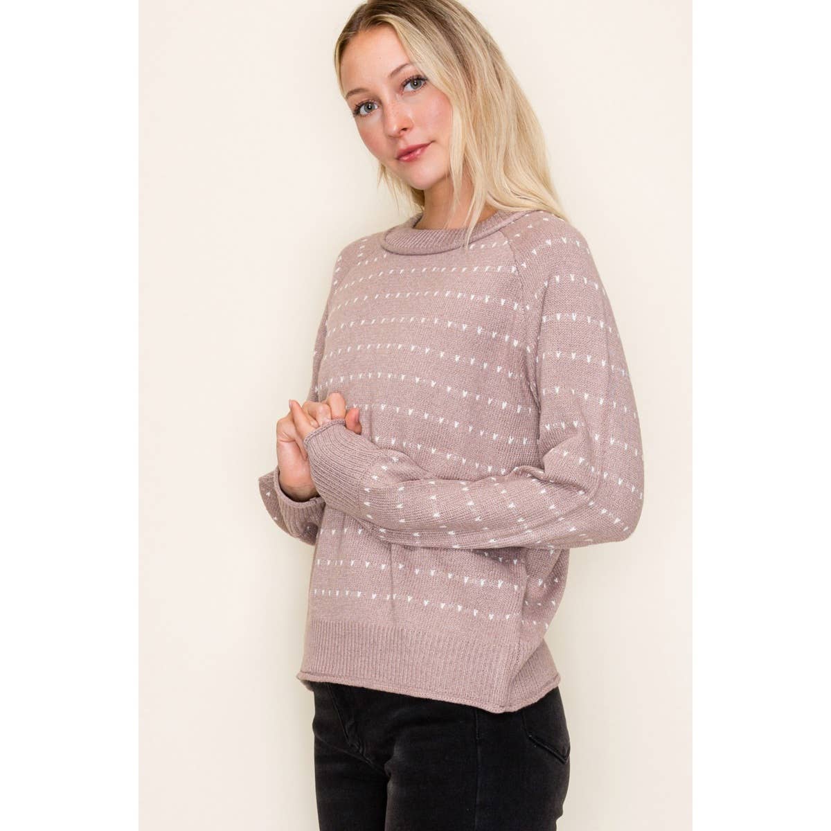 Donna Dotted Striped Sweater