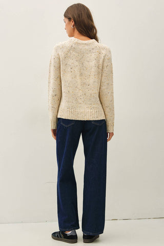 Collin Oversized Crew Neck Sweater - Cream