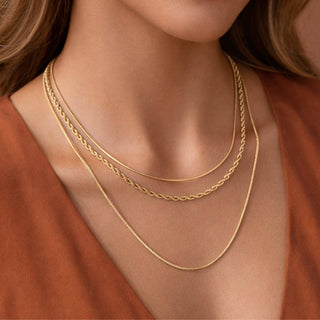 18K Gold Plated Waterproof Stainless Steel Chain Necklace