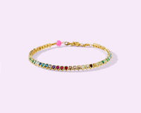 Amore Choker Necklace - Heart-Shaped Rainbow Stones