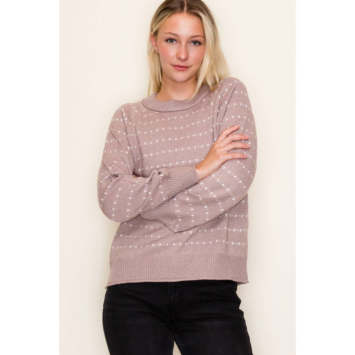 Donna Dotted Striped Sweater