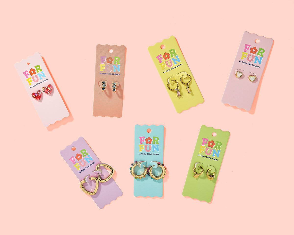 Lettie Blue Heart Huggie Earrings