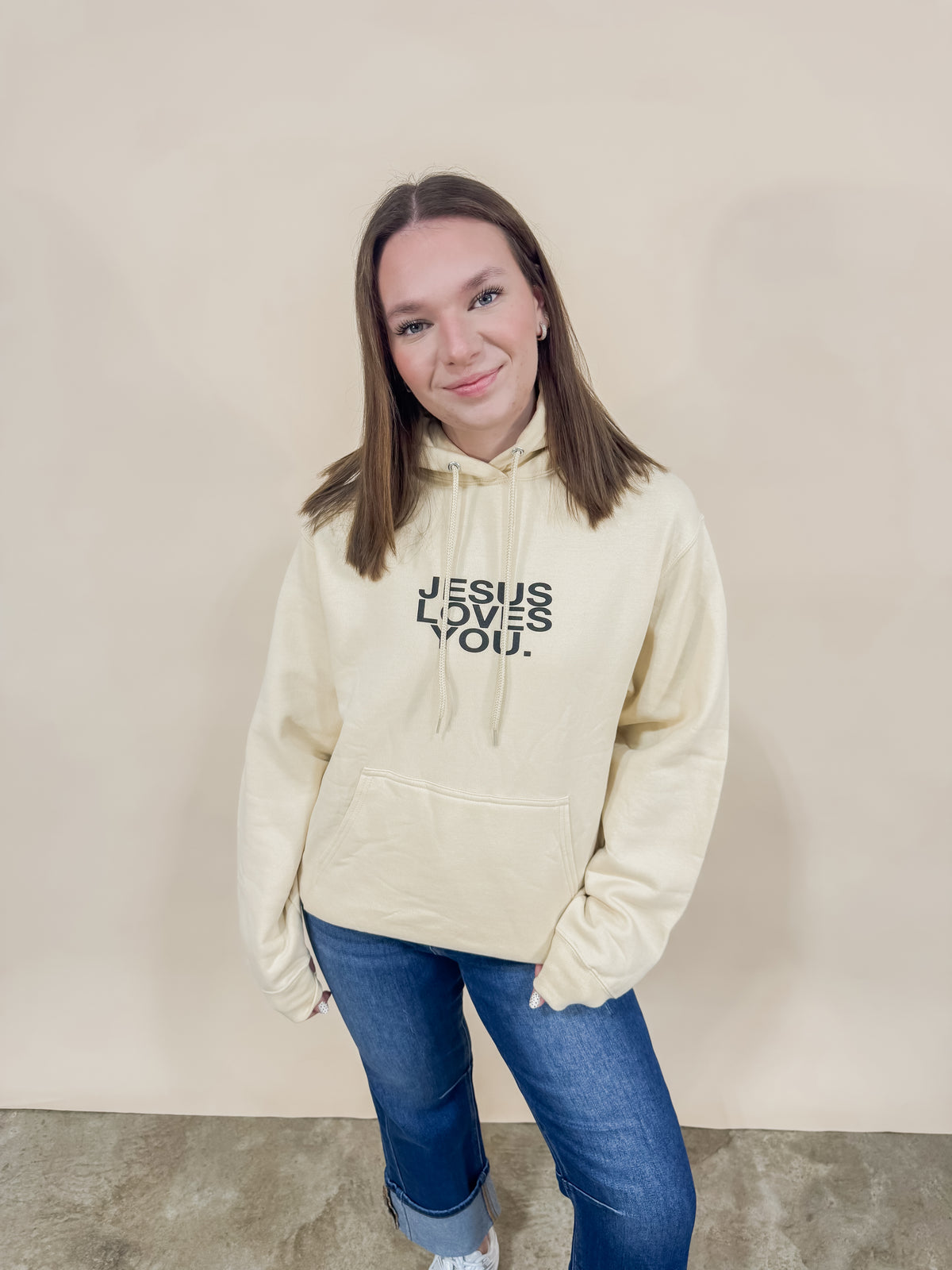 Good News Jesus Loves You Graphic Hoodie