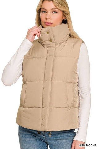 Veronica High Neck Puffer Vest