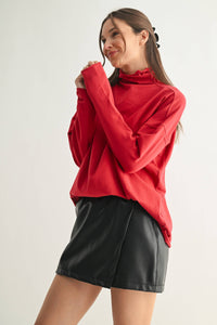 Pima Cotton Slouchy Turtleneck