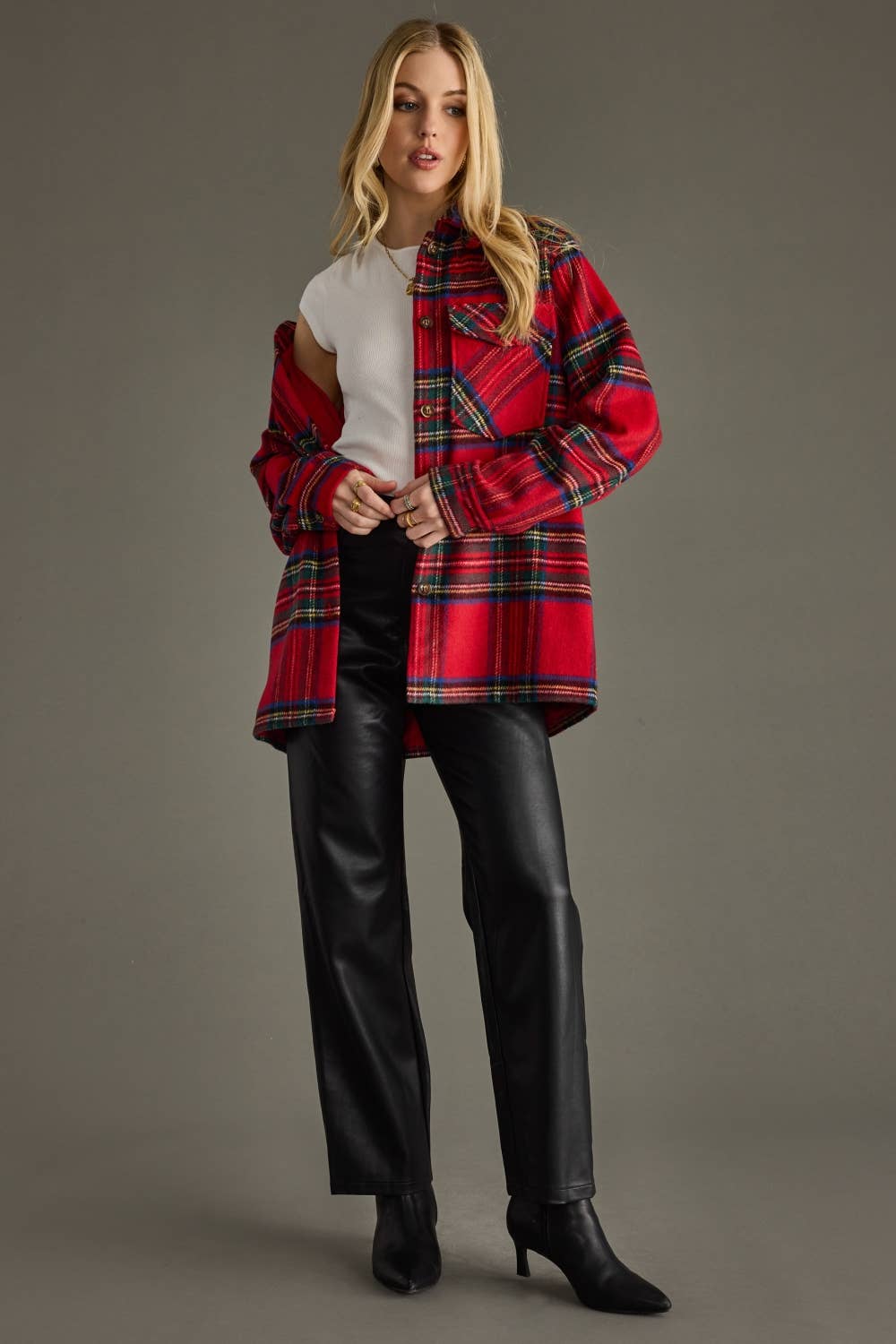 Red, Green, Blue & Yellow Plaid Jacket