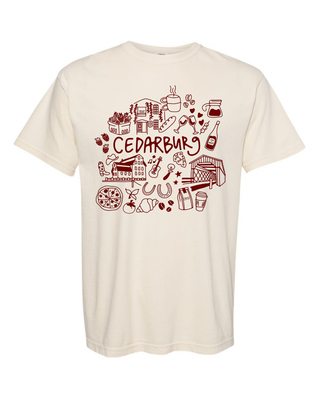 Cedarburg Icons Graphic Tee - Ivory