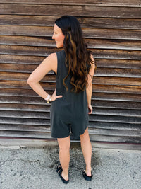 Pocket Detail Sleeveless Comfy Romper