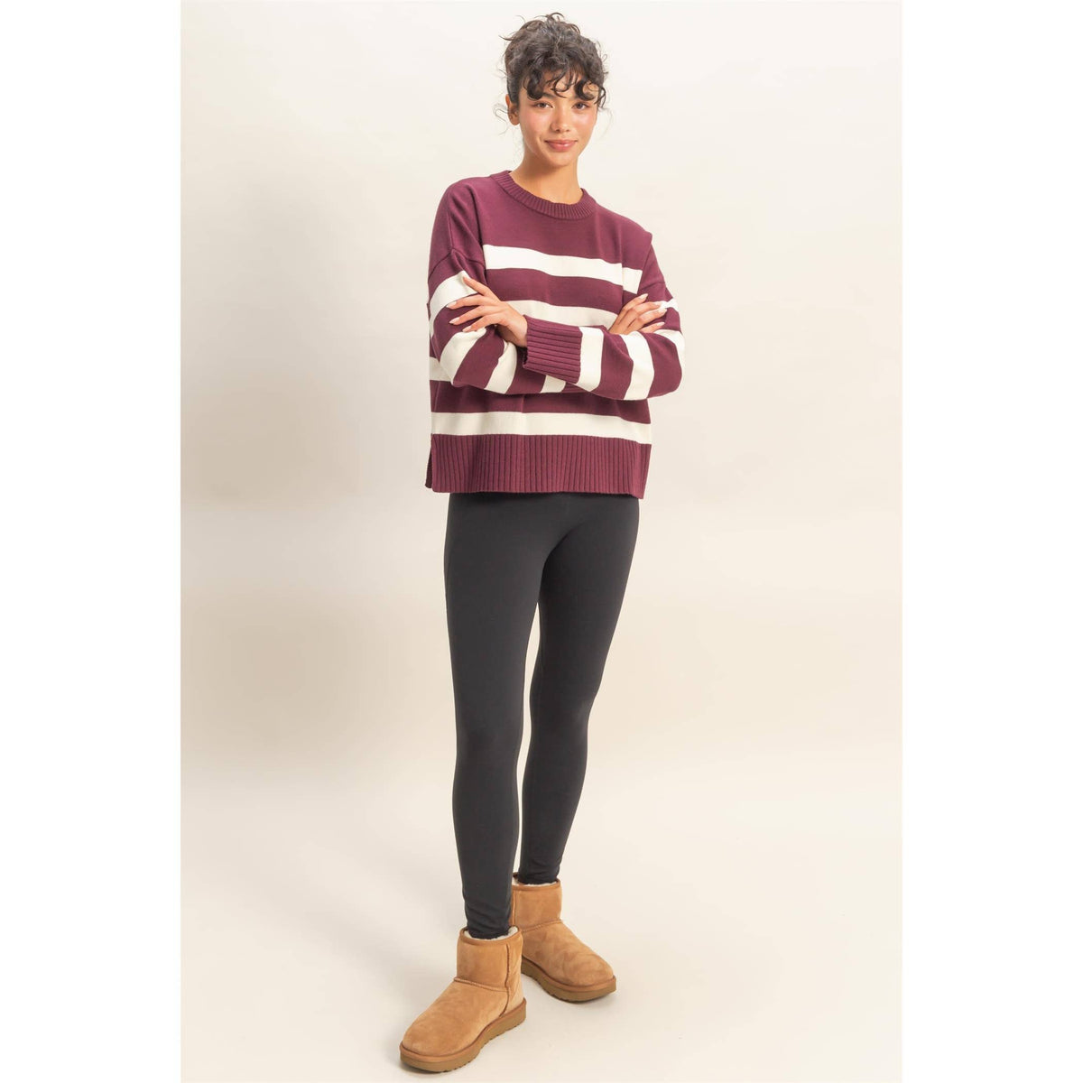 Suni Striped Crew Neck Sweater