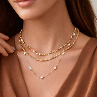 18K Gold PVD Plated Waterproof Stainless Steel Chain Necklace