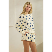 Polka Dot Crew Neck SweatShirt