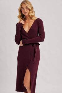 Annie Ribbed Knit Wrap Dress