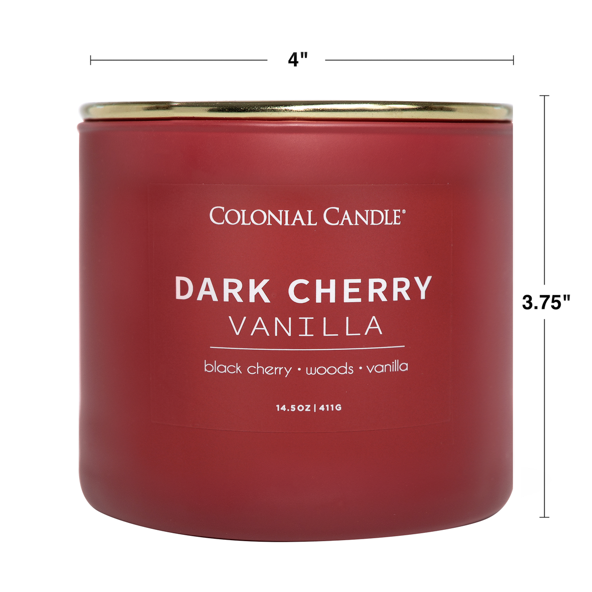 Dark Cherry Vanilla Scented Candle, Soy Blend Wax, 14.5oz