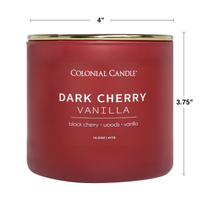 Dark Cherry Vanilla Scented Candle, Soy Blend Wax, 14.5oz