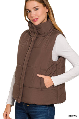 Veronica High Neck Puffer Vest