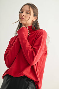 Pima Cotton Slouchy Turtleneck