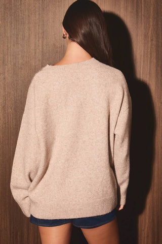 Beverly Bear Graphic Sweater - Taupe
